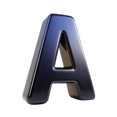 3d Black letter  A on white background