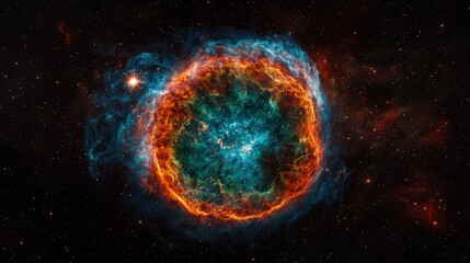 Stunning Colorful Nebula in Deep Space with Vibrant Energy Patterns