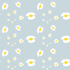 Blossom Daisy Pattern Images. Vintage Charming Daisy Pattern on a Serene Background Creates a Cheerful