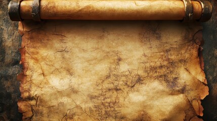Aged parchment scroll, blank space