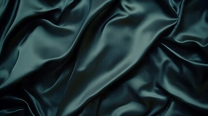 Fototapeta premium Dark Teal Silk Draped Luxuriously Soft Fabric