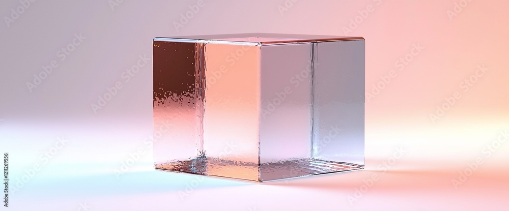 Poster Transparent cube with a gradient color effect.