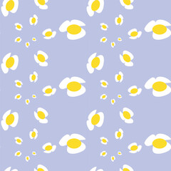 Blossom Daisy Flower Pattern. Modern Seamless Pattern Background Granny Style. Patchwork Flowers.