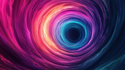 Abstract Swirling Vortex of Vibrant Hues and Deep Shadows