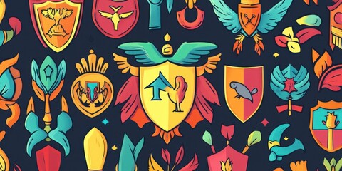 A cheerful classroom activity where students design their own modern crests using heraldic elements