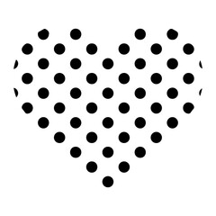 PNG Polka dot heart silhouette design, transparent background