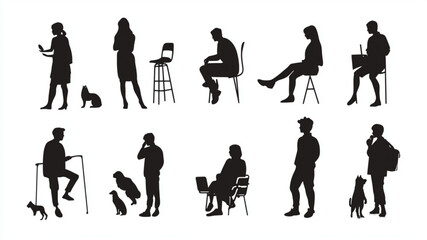 silhouettes of people