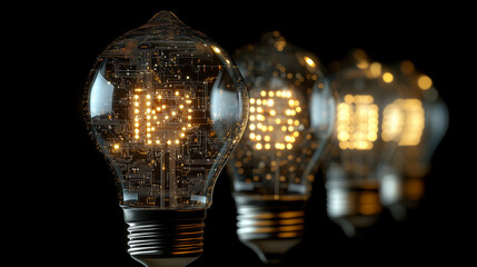 Futuristic Lightbulbs with Circuit Board DesignsFuturistic Lightbulbs with Circuit Board Designs