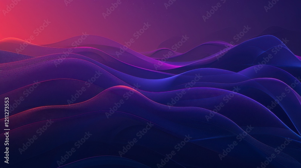 Wall mural ethereal waves of colorful light in abstract digital art representing dreams and fantasies with soft