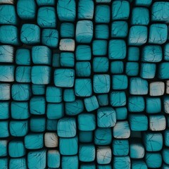 Fototapeta premium Abstract Teal Cube Mosaic Modern Tech Texture Background