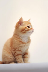 Beautiful orange cat on a plain background