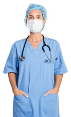 Female doctor png mockup with a stethoscope portrait