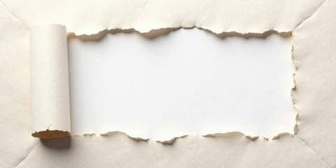 Torn Paper Reveal  A Blank Space for Your Message or Design, Perfect for Announcements or Invitations with a Textured, Handmade Feel