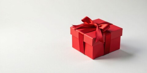 A vibrant red gift box adorned with a satin ribbon, a symbol of thoughtful presentation and festive cheer.