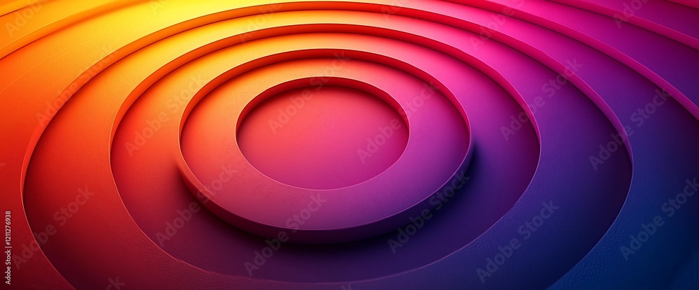 Poster abstract colorful concentric circles background.