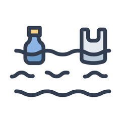 sea pollution filled style