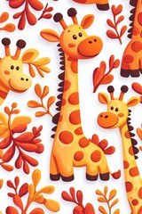 Obraz premium A fun 3D cartoon giraffe character, isolate on white background.