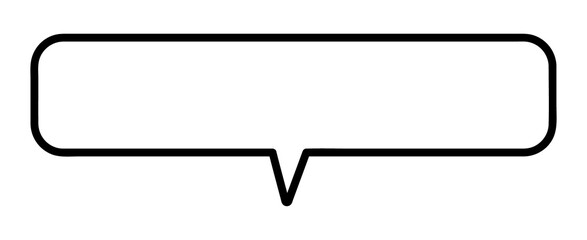 Rectangle speech bubble png outline element, transparent background
