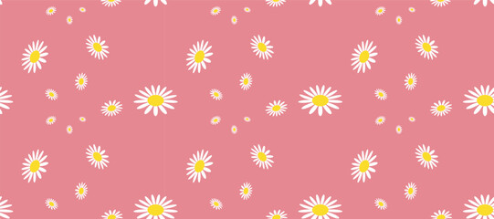 Vintage Simple Daisy Pattern Printable. Modern Vibrant Visual Perfect for Seasonal Designs and Nature Inspired Projects
