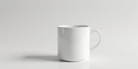 Obraz premium A Plain White Mug on a Simple White Background, Ready for Your Design or Message