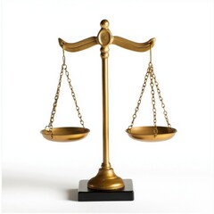 A golden balance scale symbolizes justice, fairness, and the weighing of evidence in legal contexts.