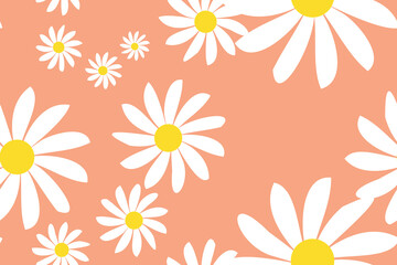 Daisy Pattern Printable. Blossom Tender Cute Floral. Hand Drawn Fabric, Gift Wrap, Wall Art Design. Eps10.