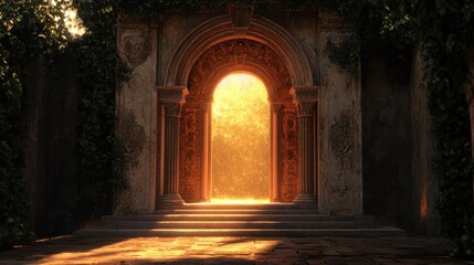 Fototapeta premium Ancient Archway to Golden Light