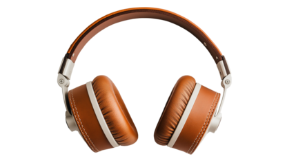 A vintage full size leather headphone