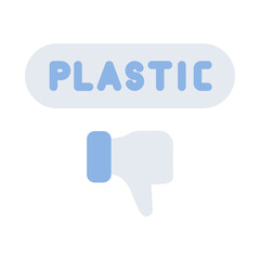 say no plastic flat style