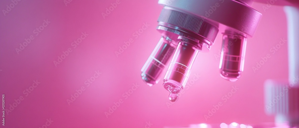 Aufkleber neon minimalism in biomedical research high-powered microscope focused on scientific innovation - tr