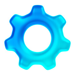 Gear, setting png icon sticker, 3D rendering, transparent background