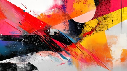 Abstract shapes and colors creating a bold modern composition, expressive digital art