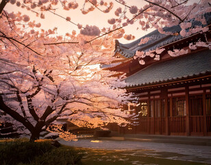Obraz premium 桜のある風景