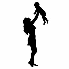 A woman holding a baby. The baby is in the woman's arms