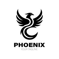 Phoenix Logo. Phoenix Logo Design. Phoenix Logo Brand. Phoenix Logo Vector Design Isolated on White Background