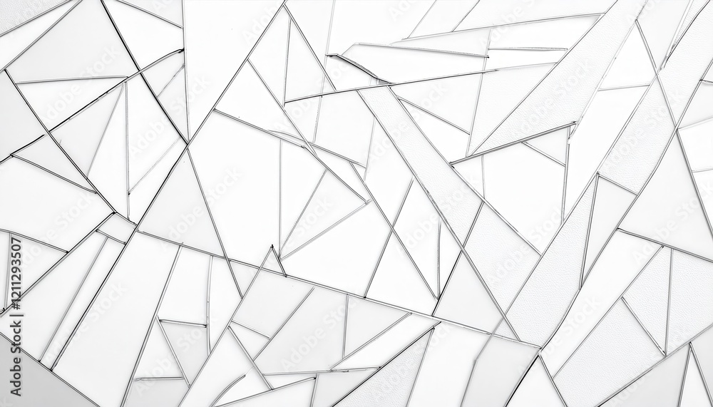 Aufkleber abstract geometric glass mosaic with triangular and polygonal patterns, clean white background, mode