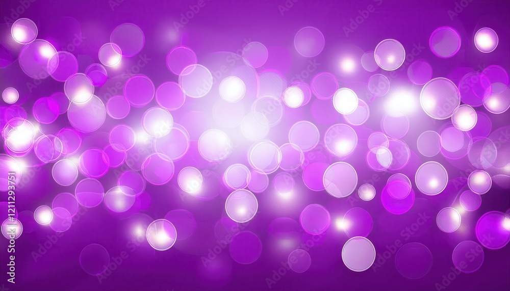 Poster ethereal purple bokeh effect with glowing orbs and soft light gradients for creative background, digital designs, or festive graphics

