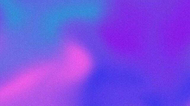 Abstract grainy blurred gradient background with smooth twist shapes in purple, blue and pink colors. Cinematic retro style effect, 4k footage for wallpapers, social media and more video projects