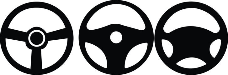 steering wheel icon set.Car/automobile steering wheel or driving wheel flat icon for apps and websites.steering wheel icon or logo isolated sign symbol vector illustration,isolated on white background