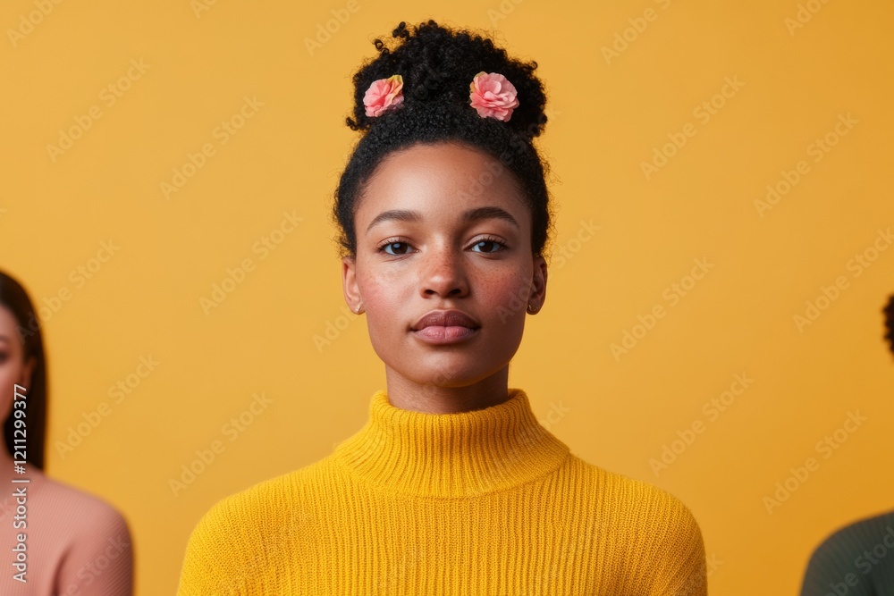 Poster vibrant diversity portraits dynamic inclusive display on warm colorful backgrounds - social media an