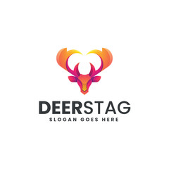 Deer Stag Gradient COlorful Logo