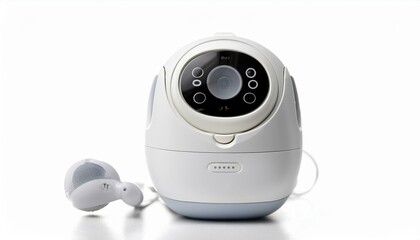 Fototapeta premium Sleek white baby monitor with a modern design.