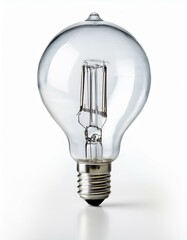 Vintage-style lightbulb on white background.
