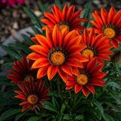 Beautiful Red Gazania flowers