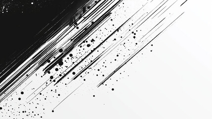 abstract background, black and white background, Black Grunge Brush Stroke Texture with Splatter Effects on White Background, Black Background, White Background