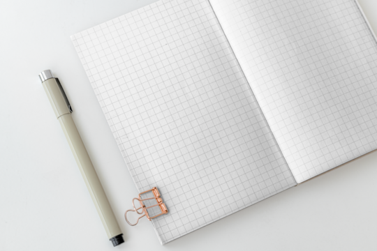 Blank grid patterned notebook page design element