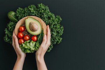 Crafting Wellness Meals Avocado and Kale on Rustic Board for Health-Conscious Digital Marketing and Culinary Branding in the Wellness Industry