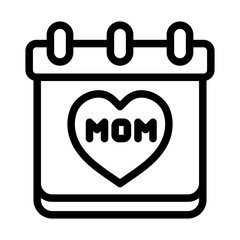 calendar mother day outline style