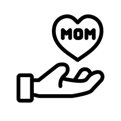 love mom outline style