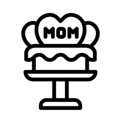 mom cake love outline style
